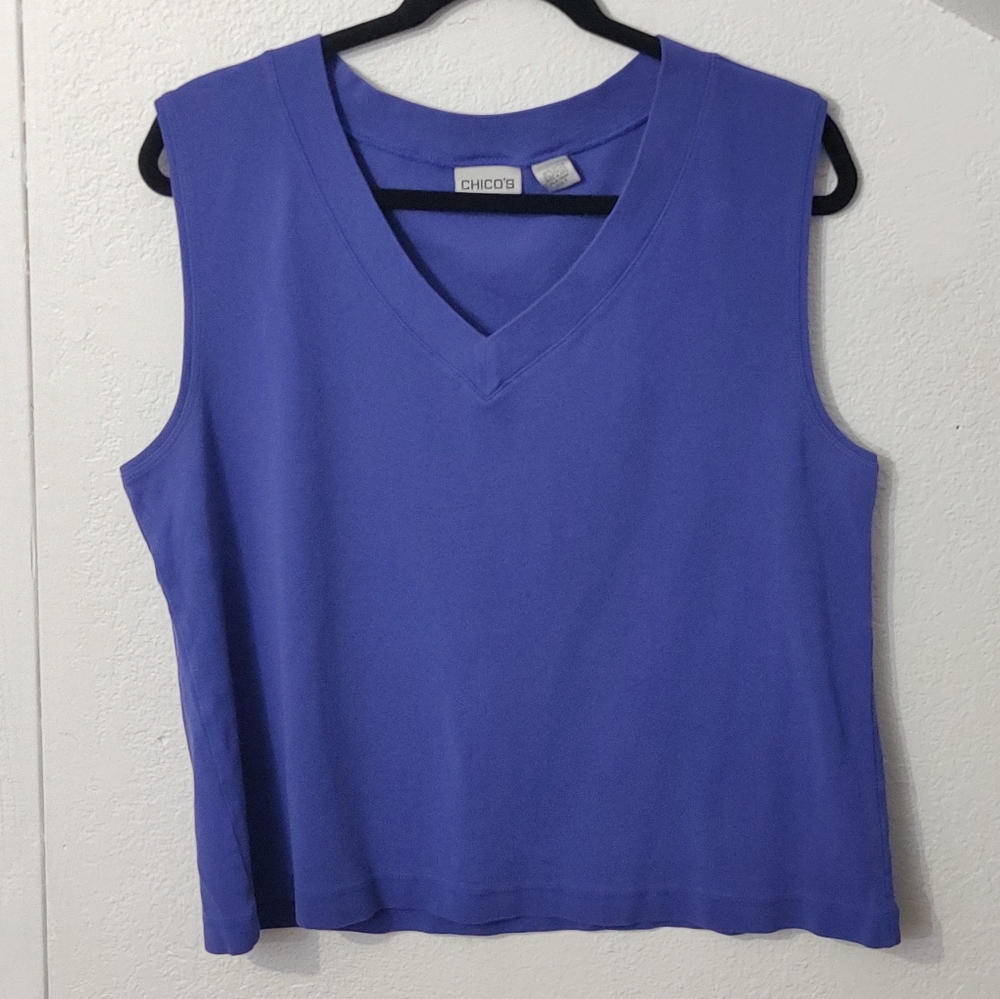 Chico's Women's Purple Scoop Neck Sleeveless Top Size XL